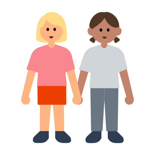 Women Holding Hands: Medium-Light Skin Tone, Medium Skin Tone