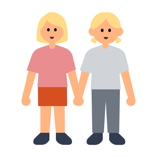 Women Holding Hands: Medium-Light Skin Tone