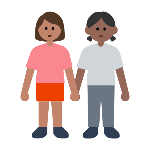 Women Holding Hands: Medium Skin Tone, Medium-Dark Skin Tone