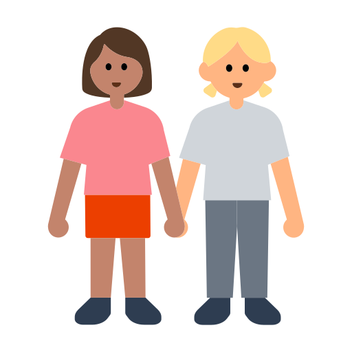 Women Holding Hands: Medium Skin Tone, Medium-Light Skin Tone