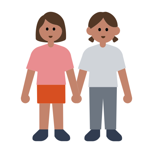 Women Holding Hands: Medium Skin Tone