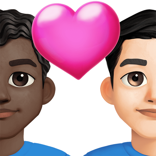 Coppia Con Cuore: Uomo, Uomo, Carnagione Scura, Carnagione Chiara