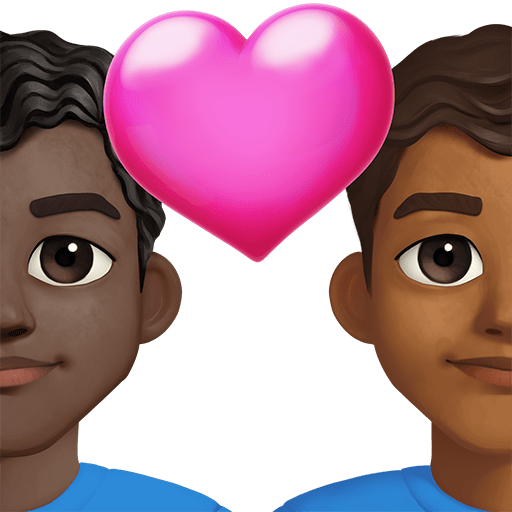 Coppia Con Cuore: Uomo, Uomo, Carnagione Scura, Carnagione Medio-Scura