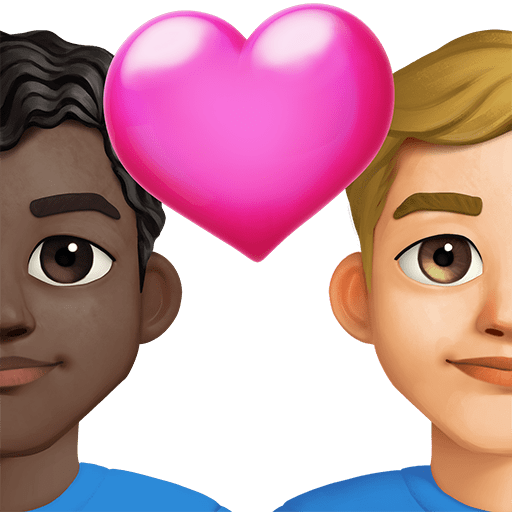 Coppia Con Cuore: Uomo, Uomo, Carnagione Scura, Carnagione Medio-Chiara