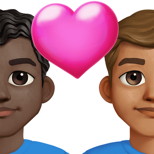 Coppia Con Cuore: Uomo, Uomo, Carnagione Scura, Carnagione Media