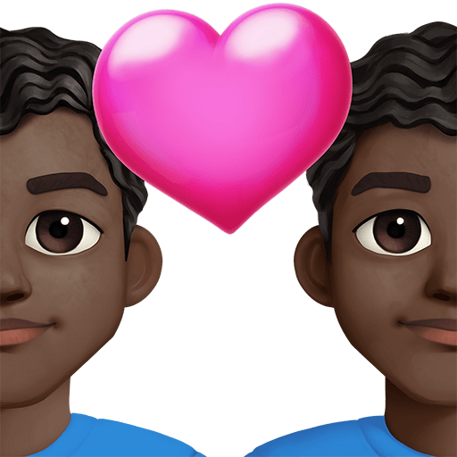 Coppia Con Cuore: Uomo, Uomo, Carnagione Scura