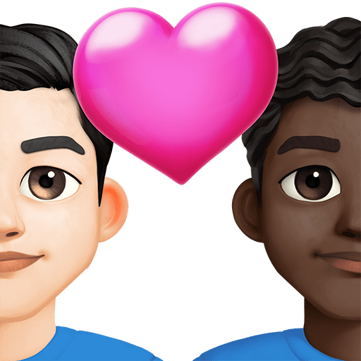 Coppia Con Cuore: Uomo, Uomo, Carnagione Chiara, Carnagione Scura