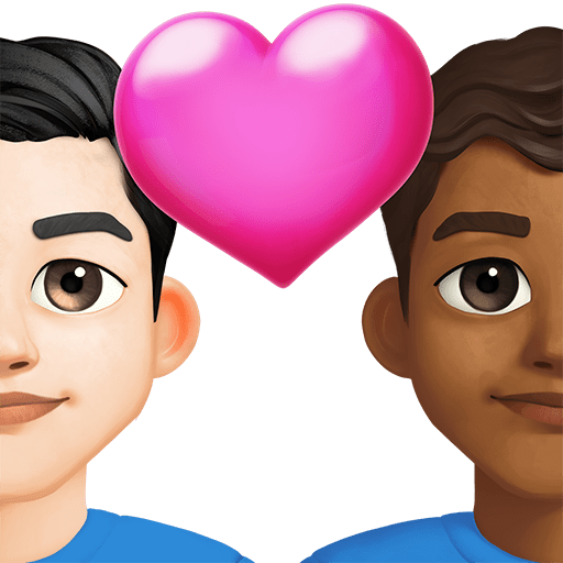 Coppia Con Cuore: Uomo, Uomo, Carnagione Chiara, Carnagione Medio-Scura