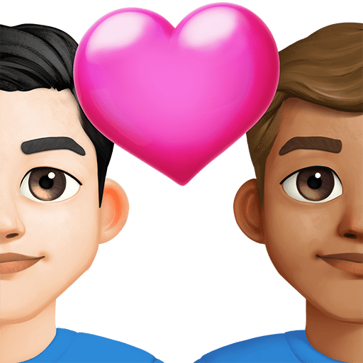 Coppia Con Cuore: Uomo, Uomo, Carnagione Chiara, Carnagione Media