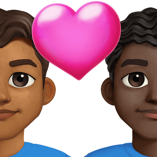 Coppia Con Cuore: Uomo, Uomo, Carnagione Medio-Scura, Carnagione Scura