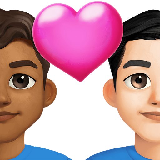 Coppia Con Cuore: Uomo, Uomo, Carnagione Medio-Scura, Carnagione Chiara