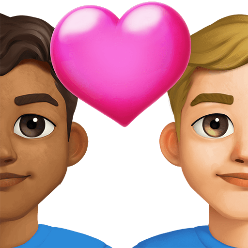 Coppia Con Cuore: Uomo, Uomo, Carnagione Medio-Scura, Carnagione Medio-Chiara