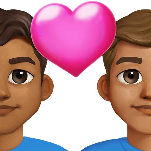 Coppia Con Cuore: Uomo, Uomo, Carnagione Medio-Scura, Carnagione Media