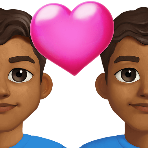 Coppia Con Cuore: Uomo, Uomo, Carnagione Medio-Scura