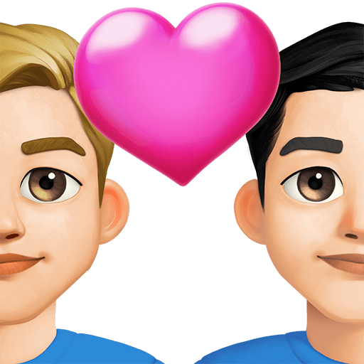Coppia Con Cuore: Uomo, Uomo, Carnagione Medio-Chiara, Carnagione Chiara