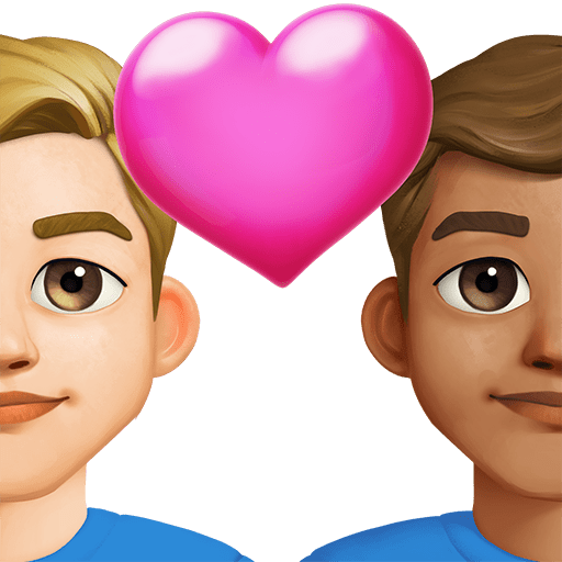 Coppia Con Cuore: Uomo, Uomo, Carnagione Medio-Chiara, Carnagione Media