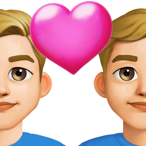 Coppia Con Cuore: Uomo, Uomo, Carnagione Medio-Chiara