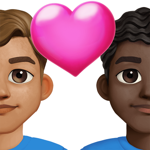 Coppia Con Cuore: Uomo, Uomo, Carnagione Media, Carnagione Scura