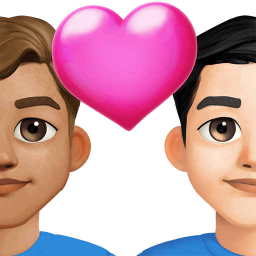 Coppia Con Cuore: Uomo, Uomo, Carnagione Media, Carnagione Chiara
