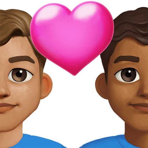 Coppia Con Cuore: Uomo, Uomo, Carnagione Media, Carnagione Medio-Scura