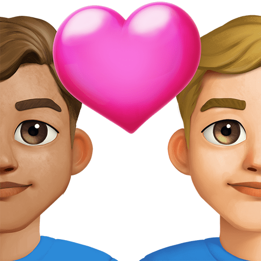 Coppia Con Cuore: Uomo, Uomo, Carnagione Media, Carnagione Medio-Chiara
