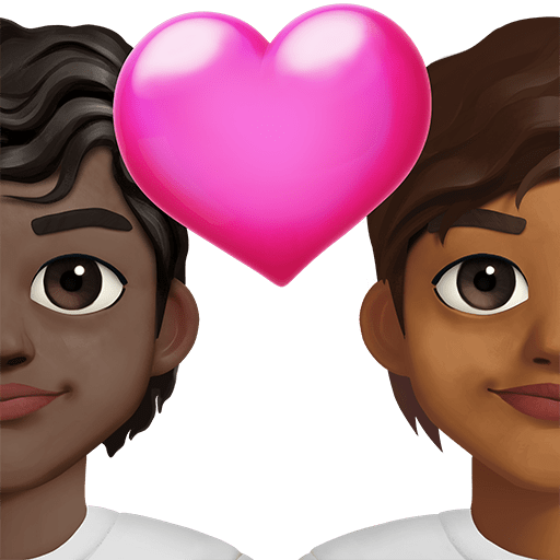 Coppia Con Cuore: Persona, Persona, Carnagione Scura, Carnagione Medio-Scura