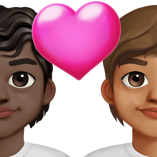 Coppia Con Cuore: Persona, Persona, Carnagione Scura, Carnagione Media