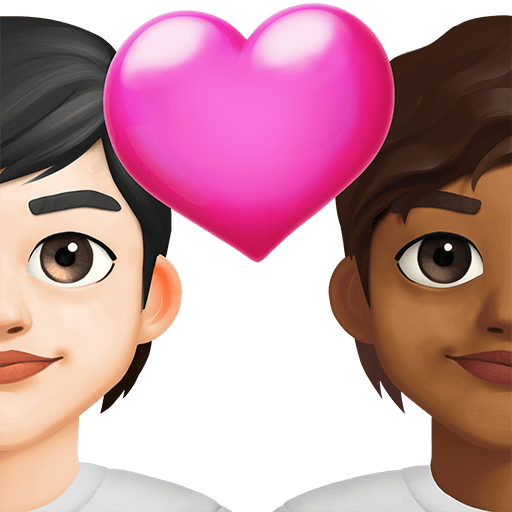 Coppia Con Cuore: Persona, Persona, Carnagione Chiara, Carnagione Medio-Scura