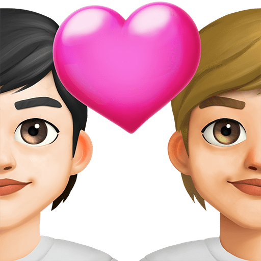 Coppia Con Cuore: Persona, Persona, Carnagione Chiara, Carnagione Medio-Chiara