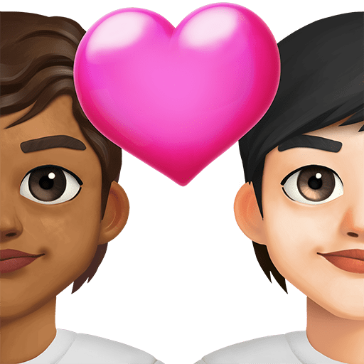Coppia Con Cuore: Persona, Persona, Carnagione Medio-Scura, Carnagione Chiara