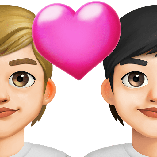 Coppia Con Cuore: Persona, Persona, Carnagione Medio-Chiara, Carnagione Chiara