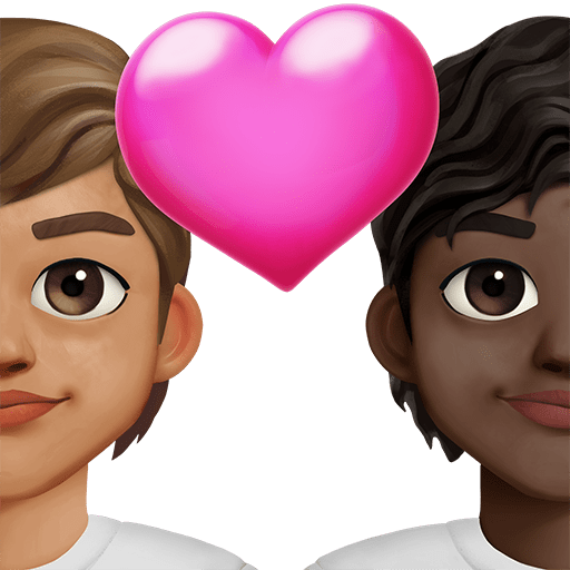 Coppia Con Cuore: Persona, Persona, Carnagione Media, Carnagione Scura