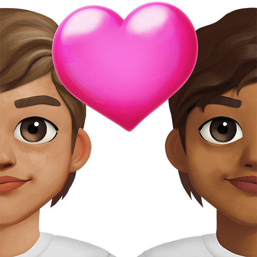 Coppia Con Cuore: Persona, Persona, Carnagione Media, Carnagione Medio-Scura