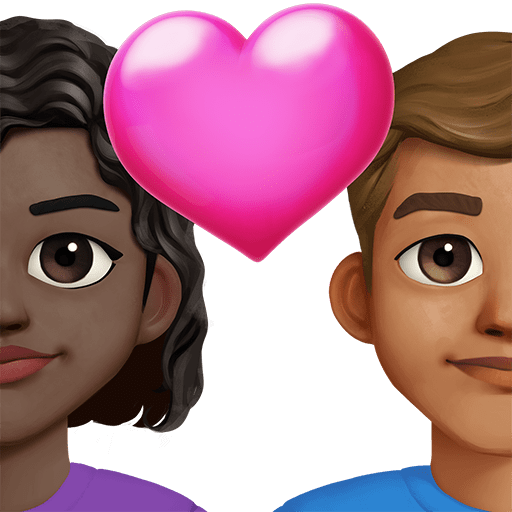 Coppia Con Cuore: Donna, Uomo, Carnagione Scura, Carnagione Media