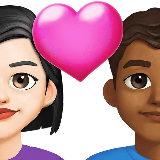 Coppia Con Cuore: Donna, Uomo, Carnagione Chiara, Carnagione Medio-Scura