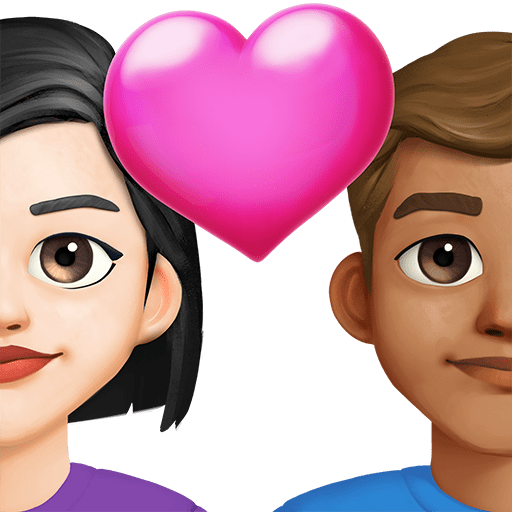 Coppia Con Cuore: Donna, Uomo, Carnagione Chiara, Carnagione Media