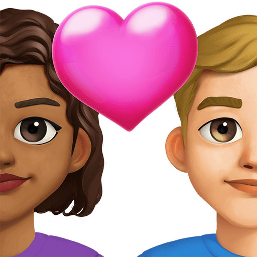 Coppia Con Cuore: Donna, Uomo, Carnagione Medio-Scura, Carnagione Medio-Chiara