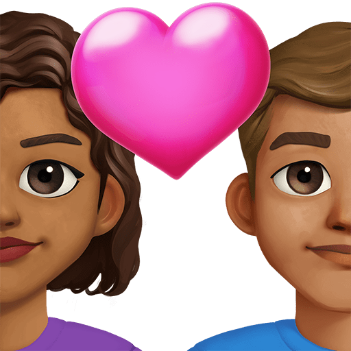 Coppia Con Cuore: Donna, Uomo, Carnagione Medio-Scura, Carnagione Media