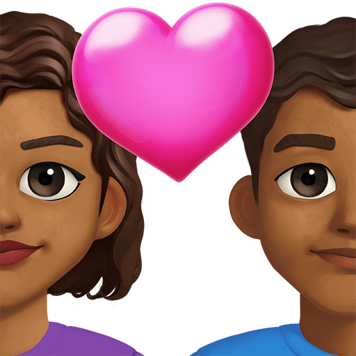 Coppia Con Cuore: Donna, Uomo, Carnagione Medio-Scura