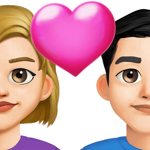 Coppia Con Cuore: Donna, Uomo, Carnagione Medio-Chiara, Carnagione Chiara