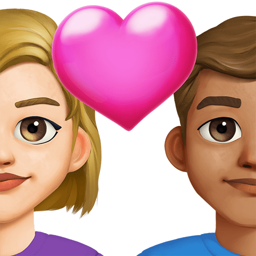 Coppia Con Cuore: Donna, Uomo, Carnagione Medio-Chiara, Carnagione Media