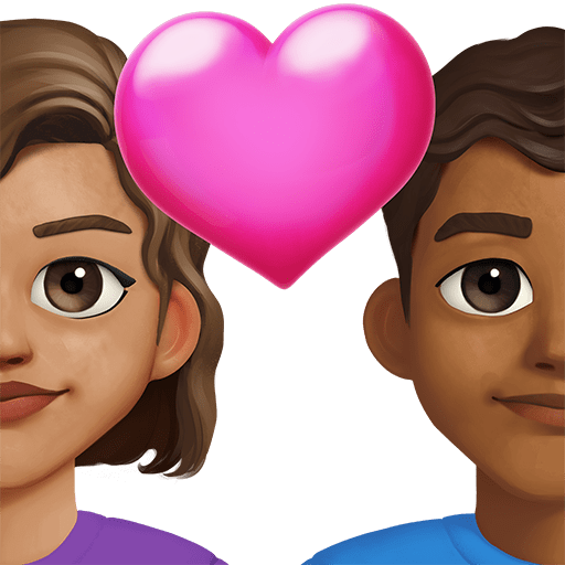 Coppia Con Cuore: Donna, Uomo, Carnagione Media, Carnagione Medio-Scura