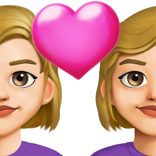 Coppia Con Cuore: Donna, Donna, Carnagione Medio-Chiara