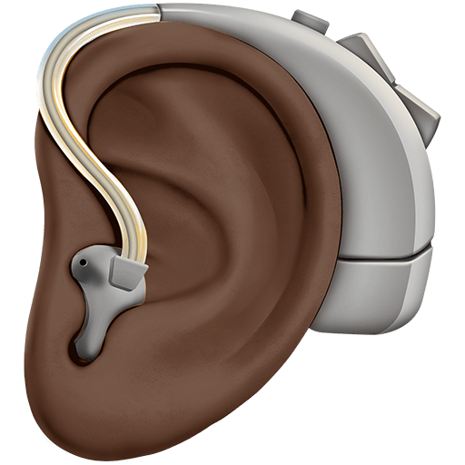 Orecchio Con Apparecchio Acustico: Carnagione Scura