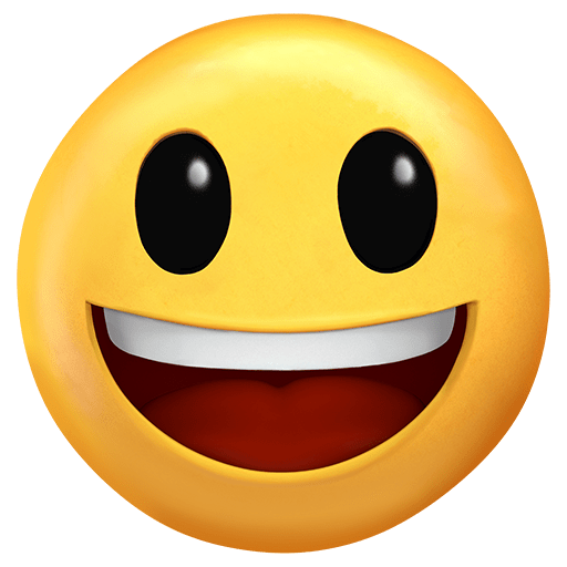 Faccina Con Un Gran Sorriso E Occhi Spalancati