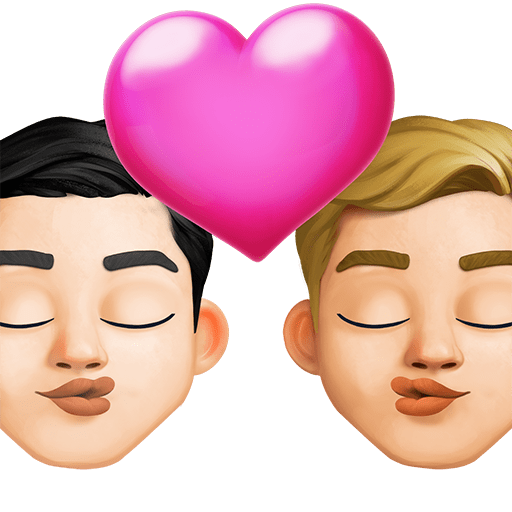 Bacio: Uomo, Uomo, Carnagione Chiara, Carnagione Medio-Chiara