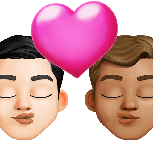 Bacio: Uomo, Uomo, Carnagione Chiara, Carnagione Media