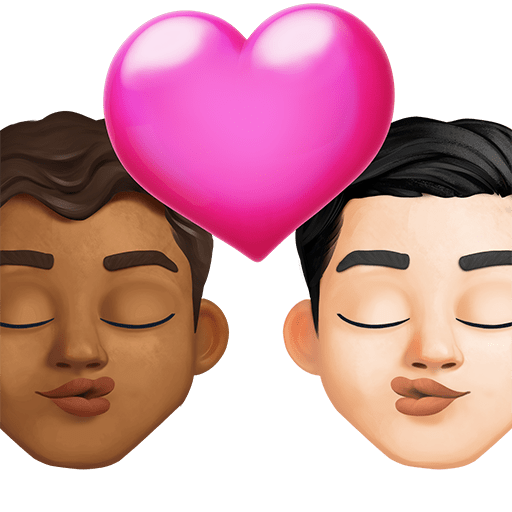 Bacio: Uomo, Uomo, Carnagione Medio-Scura, Carnagione Chiara