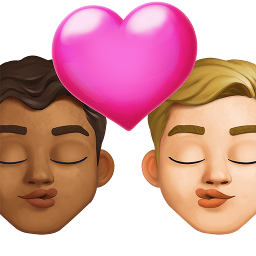 Bacio: Uomo, Uomo, Carnagione Medio-Scura, Carnagione Medio-Chiara