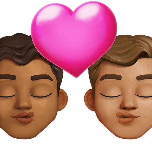 Bacio: Uomo, Uomo, Carnagione Medio-Scura, Carnagione Media